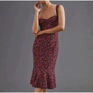 Hutch Anthropologie Dress M Sweetheart Floral Romantic Feminine Mermaid Coquette